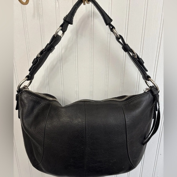 Coach 12683 Black Leather Shoulder Bag with Chain charms and Tag - Picture 2 of 6